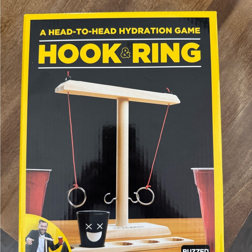 Hook & Ring Game - Natural Wood and Red
